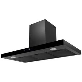 Hota de bucatarie, decorativa, otel inoxidabil, 598 m3/h, 100W, 90 cm, iluminare Led, control tactil, 220-240V, finisaj negru - - Roveli