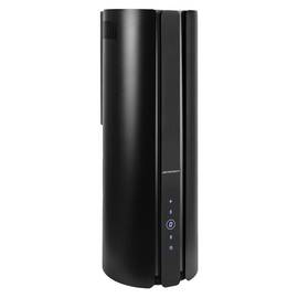 Hota de bucatarie decorativa, din inox, iluminare LED, functie de oprire automata, 9 trepte de viteze, control electronic buton soft touch, 520 m3/h, 100 W, 35 x 35 x 93 cm, neagra - - Roveli