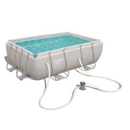 Piscina supraterana cu cadru metalic Bestway, dreptunghiulara, cu pompa de filtrare inclusa, 282x196x84 cm, 3662 litri, gri - - Roveli