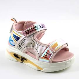 Sandale pentru fetite , cu talpa groasa 2026S-PINK, Culoare (12): ROZ/MULTICOLOR, Marime (12): 37 - - Roveli