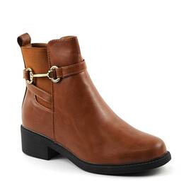 ​Ghete imblanite de dama , cu accesoriu auriu A10369-CAMEL, Culoare (12): Camel, Marime (12): 36 - - Roveli