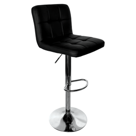 Scaun de bar, piele ecologica negru/crom, KANDY 2 NEW - - Roveli