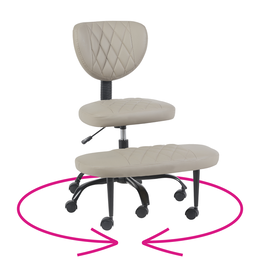Scaun de ingenuncheat ergonomic, gri-maro Taupe piele ecologica/negru, SAMER - - Roveli