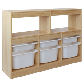Organizator cu cutii de depozitare, stejar/alb, TRIVIX - - Roveli