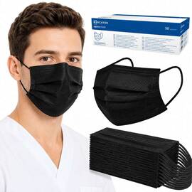 Masti medicale de unica folosinta OPERO tip IIR, 3 straturi, Negre - - Roveli