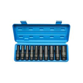 Trusa chei tubulare impact lungi 10-24 mm Cr-Mo 1/2 inch 10 piese Cod: BK90048 - - Roveli