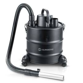 Aspirator de cenusa semineu Humberg, soba, gratar, vatra, rezervor metalic 18 L, 1000 W, functie suflanta, filtru HEPA lavabil, sistem AntiDust, roti transport, fara sac, 17 kPa, 22 l/s, furtun 120 cm, 45 x 31 cm, Negru - - Roveli