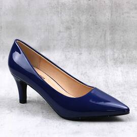 ​Pantofi eleganti de dama, stiletto , din lac, cu toc mic ML-314-BLUE, Culoare (12): Bleumarin, Marime (12): 37 - - Roveli