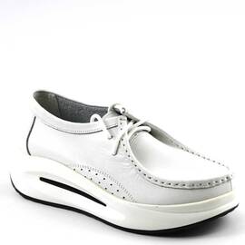 ​Pantofi de dama , cu platforma , din piele naturala  WKS02-WHITE/X, Culoare (12): Alb, Marime (12): 37 - - Roveli