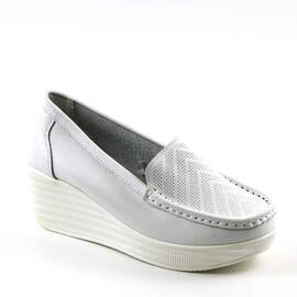 ​Pantofi de dama , cu platforma , din piele naturala  H17-WHITE/X, Culoare (12): Alb, Marime (12): 37 - - Roveli