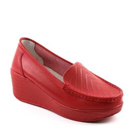 ​Pantofi de dama , cu platforma , din piele naturala  H17-RED/X, Culoare (12): Rosu, Marime (12): 37 - - Roveli