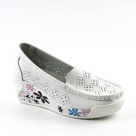 ​Pantofi de dama , cu platforma , din piele naturala  WKS05-WHITE/X, Culoare (12): Alb, Marime (12): 37 - - Roveli