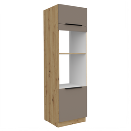 Dulapior inalt pentru cuptor si cuptor cu microunde, sandgrau/stejar artisan, FRISBO 60 DPM-210 2F - - Roveli