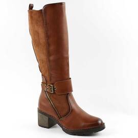 Cizme imblanite de dama , cu catarama decorativa  A10386-CAMEL/X, Culoare (12): Camel, Marime (12): 37 - - Roveli