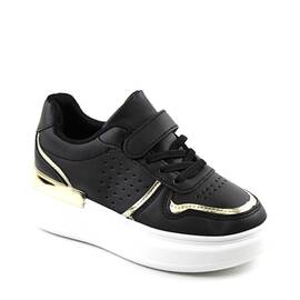 ​Pantofi sport pentru copii, cu talpa groasa H163-BLACK, Culoare (12): Negru + Gold, Marime (12): 28 - - Roveli