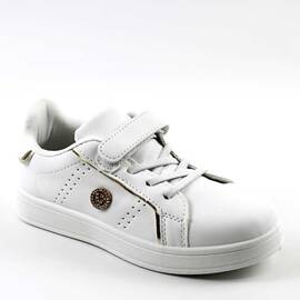 Pantofi sport pentru copii, cu accesoriu auriu LP311Y-WHITE/G, Culoare (12): Alb, Marime (12): 30 - - Roveli