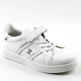 Pantofi sport pentru copii, cu accesoriu argintiu LP313Y-WHITE/S, Culoare (12): Alb, Marime (12): 35 - - Roveli
