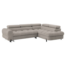Set de canapea de colt, bej Taupe, pe dreapta, BERON ROH - - Roveli