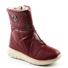 Cizme imblanite de dama , cu sireturi decorative F21-RED, Culoare (12): Bordo, Marime (12): 38* - - Roveli