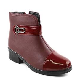 Ghete imblanite de dama , cu catarama decorativa F1-RED, Culoare (12): Bordo, Marime (12): 38* - - Roveli