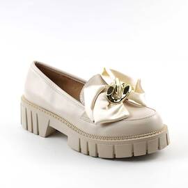 Pantofi de dama , cu talpa groasa  si funda decorativa A10323-BEIGE, Culoare (12): Bej, Marime (12): 36 - - Roveli