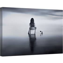 Tablou canvas - Bucurati-Va de Tacere, Vin, Sticla, Pahar de Vin, Bautura, Lumanare, 40 x 60 cm - - Roveli