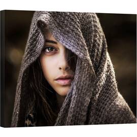 Tablou canvas - Fata Cu Voal, Femeie, Portret, Esarfa, Fata, Voal, 40 x 50 cm - - Roveli