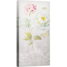Tablou canvas - Foaie de flori textile I, 50 x 100 cm - - Roveli