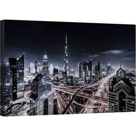 Tablou canvas - Magnum, Dubai, Eau, Burj al khalifa, Drum, Strada, 50 x 80 cm - - Roveli