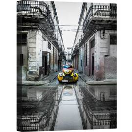 Tablou canvas - Masina Veche Clasica in Havana, American, Havana, Batran, Parcat, Retro, Strada, 50 x 70 cm - - Roveli