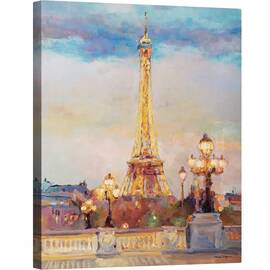 Tablou canvas - Turnul Eiffel seara, 60 x 75 cm - - Roveli