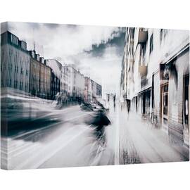 Tablou canvas - Viata in Copenhaga, Strada, Motocicleta, Copenhaga, Danemarca, Perspectiva, 60 x 90 cm - - Roveli