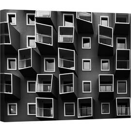 Tablou canvas - Viata in Cutii, Arhitectura, Case, Fereastra, Cladire, Casa, 40 x 50 cm - - Roveli