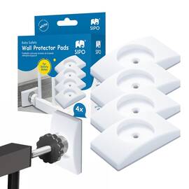 Set 4 Protectii Perete pentru Poarta Siguranta Copii, SIPO, Anti-Alunecare, Universale, Alb - - Roveli