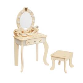 Milly Mally Masuta de Machiaj Copii, Oglinda LED & Accesorii, Elly Natural - - Roveli