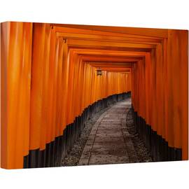 Tablou canvas - Tunel, Rosu, Zen, Japonia, Asiatic, Kyoto, 40 x 60 cm - - Roveli