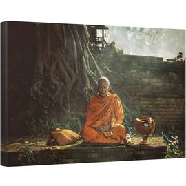 Tablou canvas - Calugar, Cultura, Traditional, Budhism, Thailanda, Zen, 60 x 90 cm - - Roveli