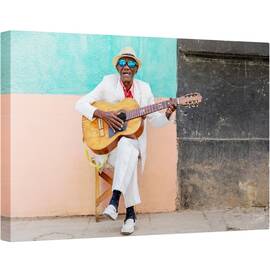 Tablou canvas - Chitaristul Cubanez, Culoare, Cuba, Havana, Chitarist, 60 x 90 cm - - Roveli