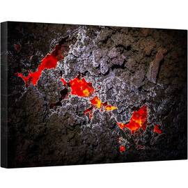 Tablou canvas - Cristalizare, Eruptie, Vulcan, Lava, Magma, Rosu, Peisaj, 40 x 60 cm - - Roveli