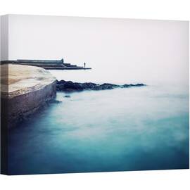 Tablou canvas - Inceputul Sfarsitului, Mare, Barbat, Stanca, Curba, Flux, Albastru, 60 x 80 cm - - Roveli