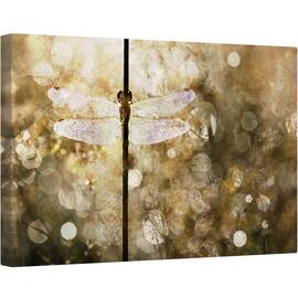 Tablou canvas - Lumina Diminetii, Lumina Soarelui, Reflectie, Libelula, Caldura, Vara, 40 x 60 cm - - Roveli
