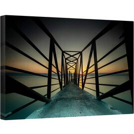 Tablou canvas - Orizont, Arhitectura, Soare, Apus, Peisaj, Mare, 40 x 60 cm - - Roveli