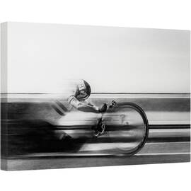 Tablou canvas - Cursa, Alb-Negru, Ciclism, Sport, Miscare, Motocicleta, Sport, 40 x 60 cm - - Roveli