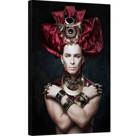 Tablou canvas - Faraon Rosu, Portret, Faraon, Bijuterii, Rege, Imparat, Regal, 80 x 120 cm - - Roveli