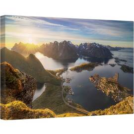 Tablou canvas - Moment Magic, Arctic, Plaja, Seara, Fiord, Gravdalsbukta, Lac, 40 x 60 cm - - Roveli