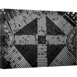 Tablou canvas - Oameni Care Traverseaza, Tokyo, Oras, Urbana, Alb-Negru, Oameni, Japonia, 40 x 60 cm - - Roveli