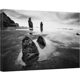 Tablou canvas - Plaja, Ocean, Plaja, Peisaj Marin, Noua Zeelanda, Stanca, 40 x 60 cm - - Roveli