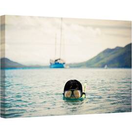 Tablou canvas - Scafandrul, Scufundari, Scafandru, Ochelari de Protectie, Barca Cu Panze, Navigare, 60 x 90 cm - - Roveli