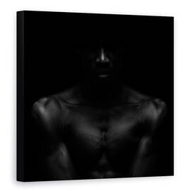 Tablou canvas - Toate Nuantele de Negru, Negru, Barbat, Portret, San Michele Al Tagliamento, Italia, 60 x 60 cm - - Roveli