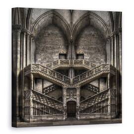 Tablou canvas - Tribut Adus Lui Escher, Linii, Simetrie, Intunecos, Usa, Poarta, Arc, 60 x 60 cm - - Roveli